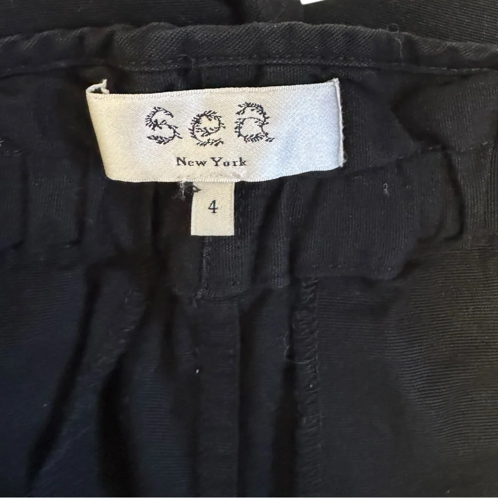 Sea NY Scout Twill Tie Waist Utility Pants Black Size 4 - Picture 12 of 14
